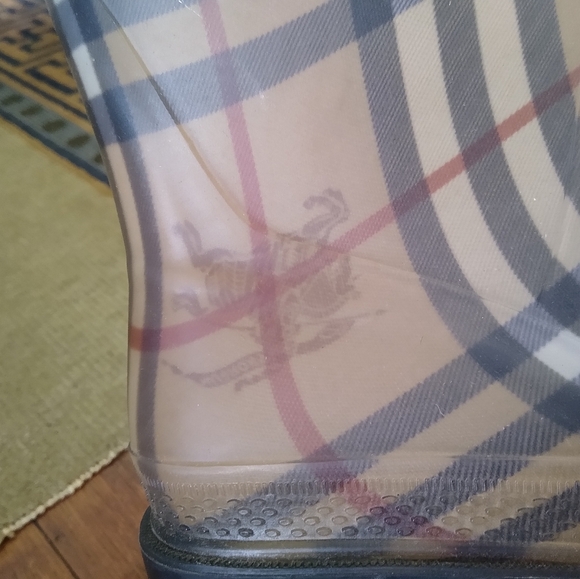BURBERRY Plaid Rubber Rain Boots - Picture 8 of 9